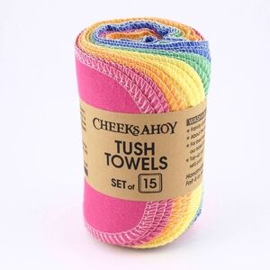 (NWT) Cheeks Ahoy Tush Towels • Reusable Toilet Tissue (15 count pack)